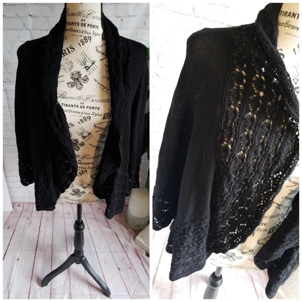 Croft & Barrow Black Open Cardigan.